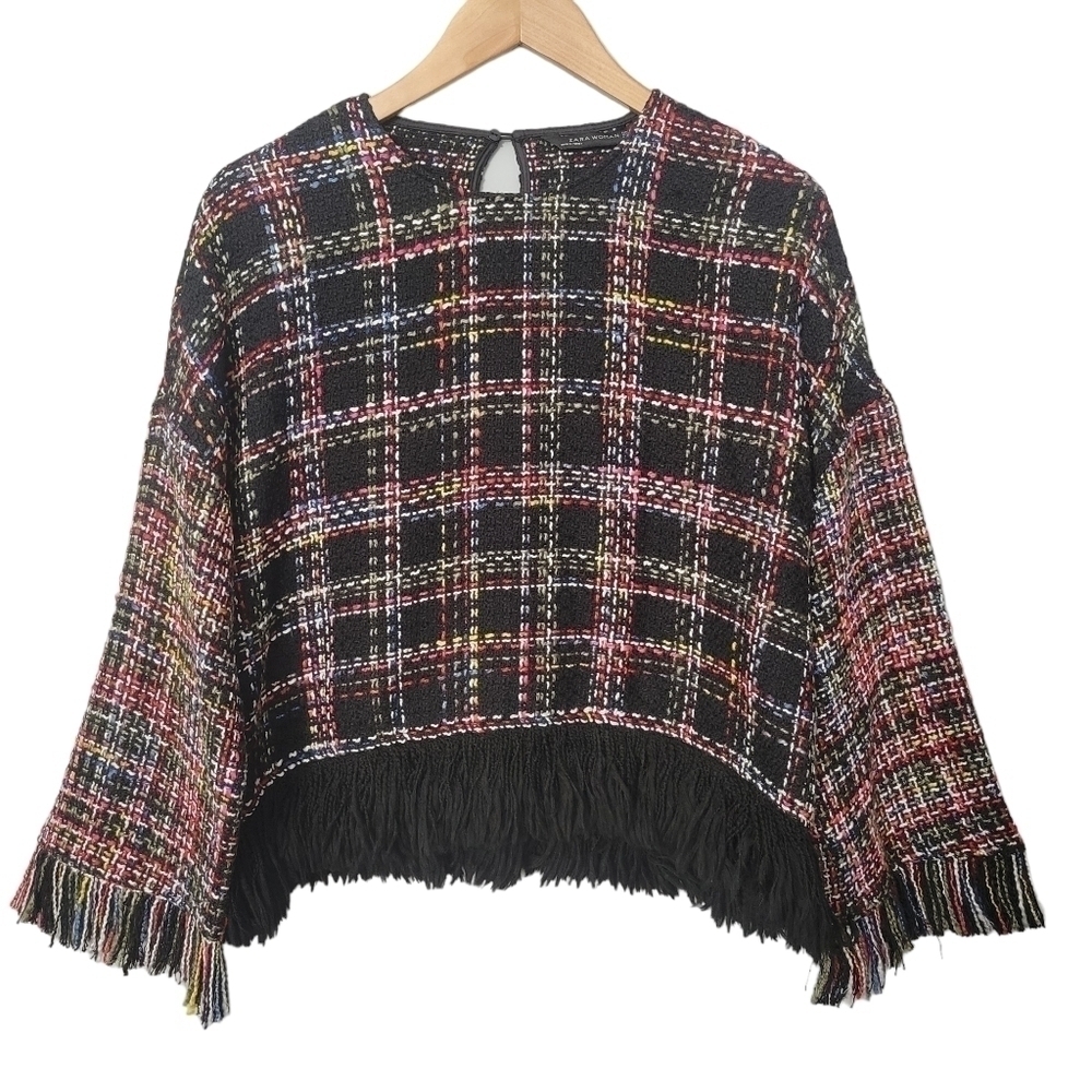 Zara Multicolor Tweed Oversized Sweater - Picture 2 of 13